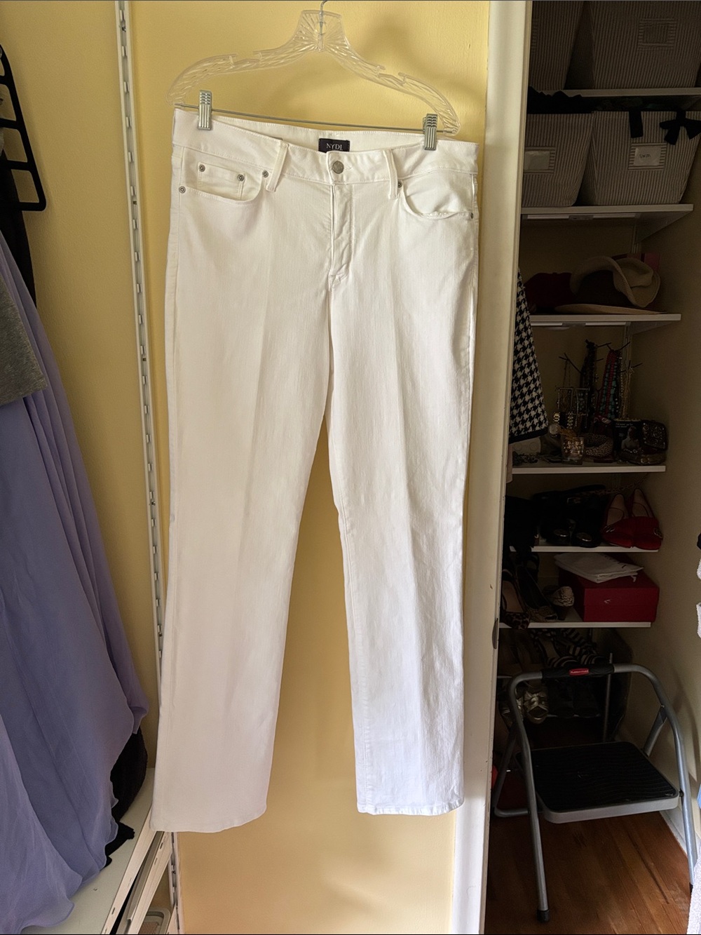 NYDJ White Straight Leg Marilyn Jeans